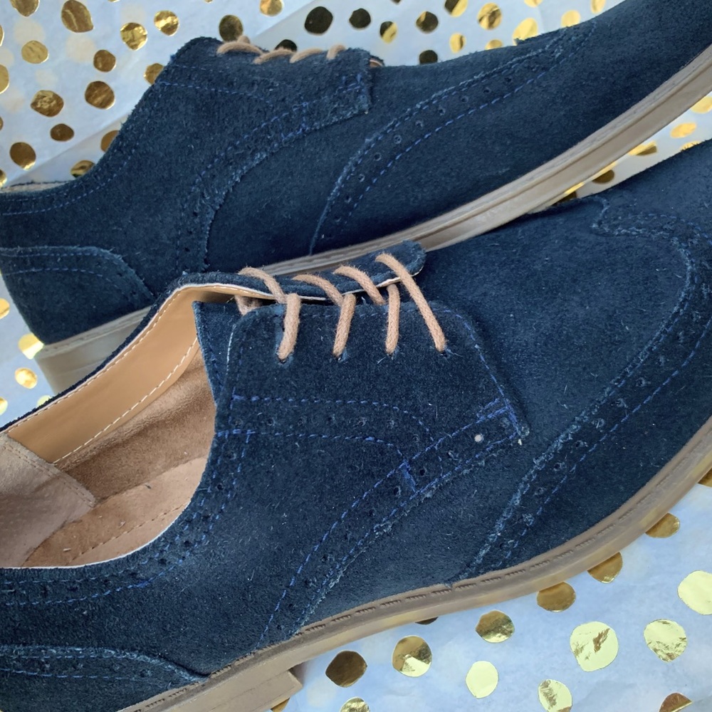 Calvin Klein Dark Navy Suede Oxfords
